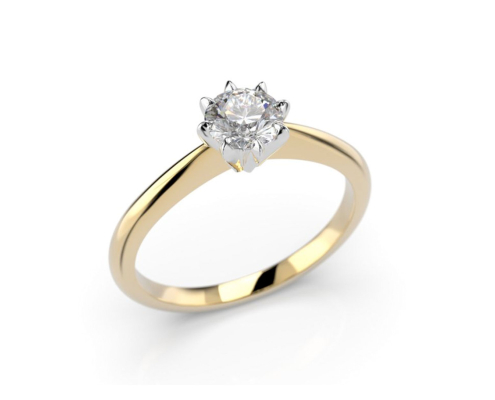 Romanssi Timanttiset 50v timanttisormus keltakulta 50v-6 KK/VK