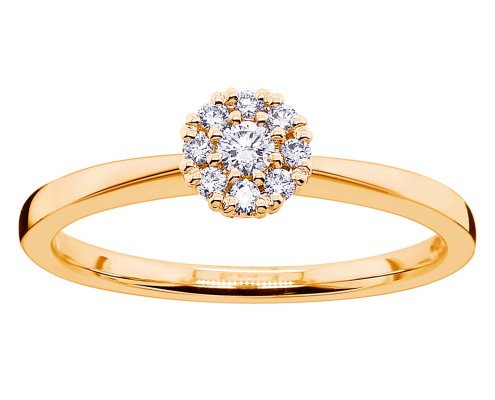 Princess Indira timanttisormus yht. 0,13ct W/SI 14K kierrätyskultaa