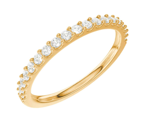 Eterna 01 Suositushinta timantilla, 18k punakultaa: 11 800 kr Leveys: 1,6 mm Korkeus: 1,9 mm Timanttien laatu: 19x0,015 WSI (koossa 54)