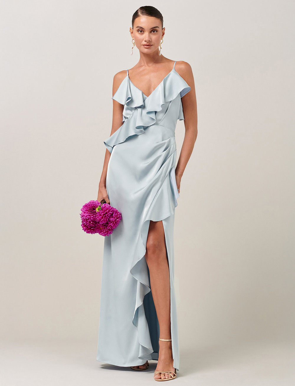 BWLDR Eloise Maxi Dress – elegantti vaaleansininen häävierasmekko